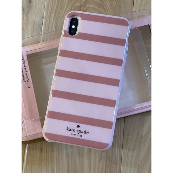Kate Spade Stripe Resin iPhone XS MAX Comold Case - Picture 6 of 7